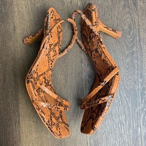 Zara Snakeskin Heeled Sandals